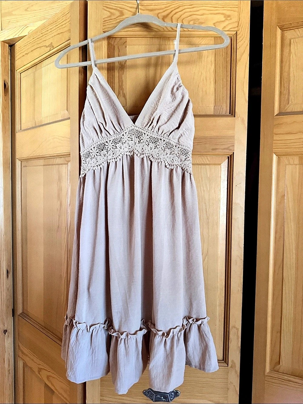 Pink Ruffle Maxi Dress Like New